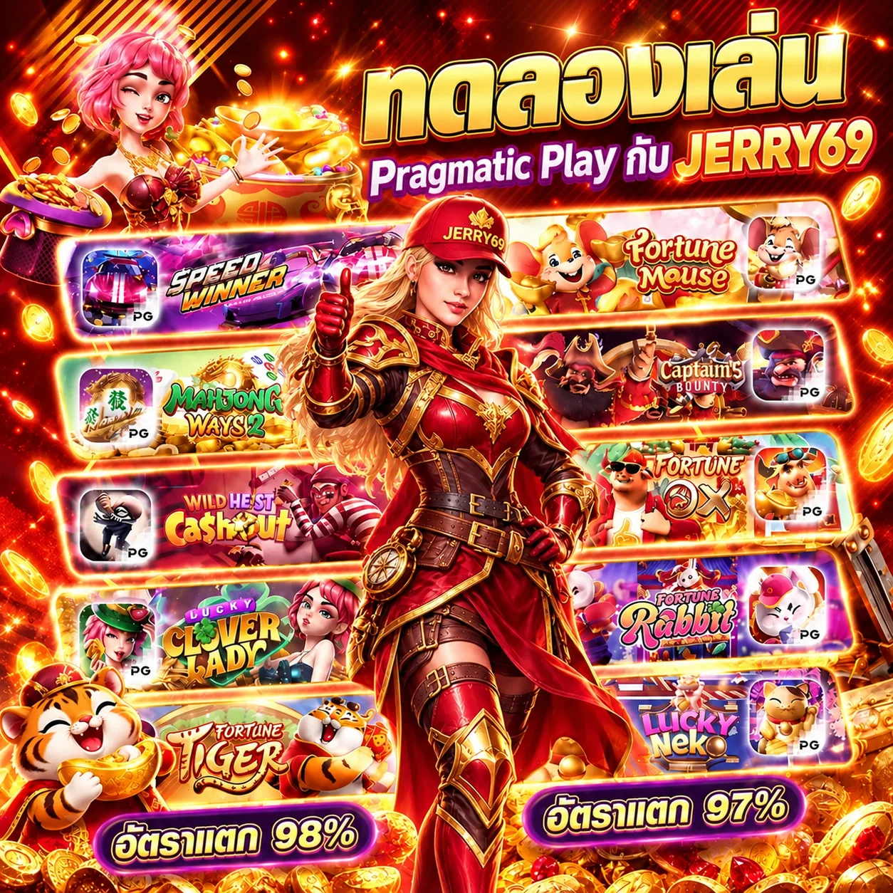 ทดลอง Pragmatic Play กับ JERRY69